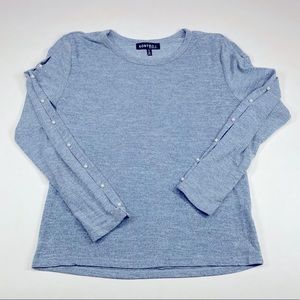 Pearl trim long sleeve top